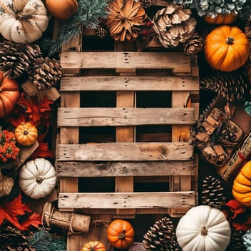 Wood Pallet with Fall Decorations